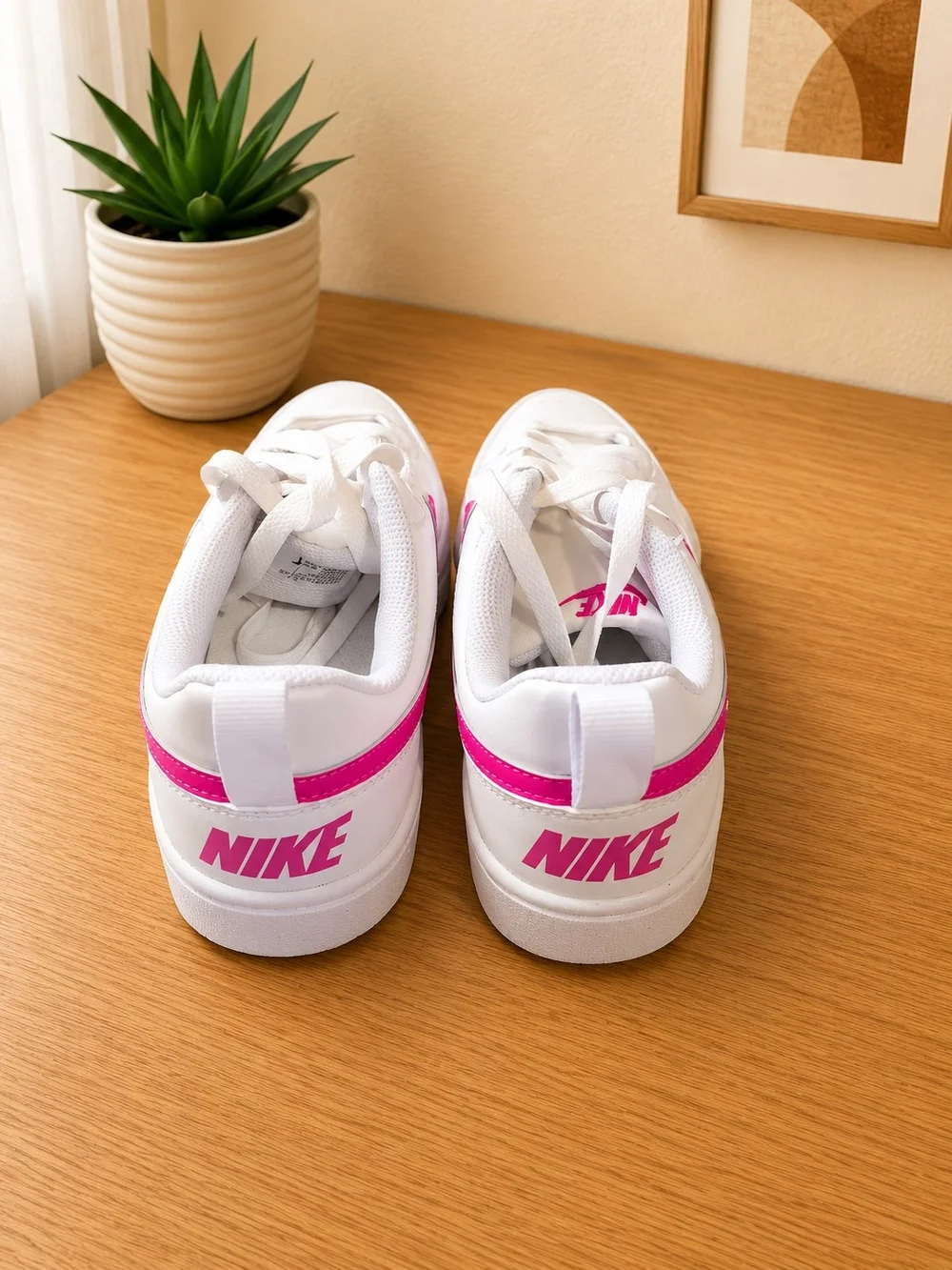 Brand New Nike Court Borough Low Recraft White Pink Size 6Y